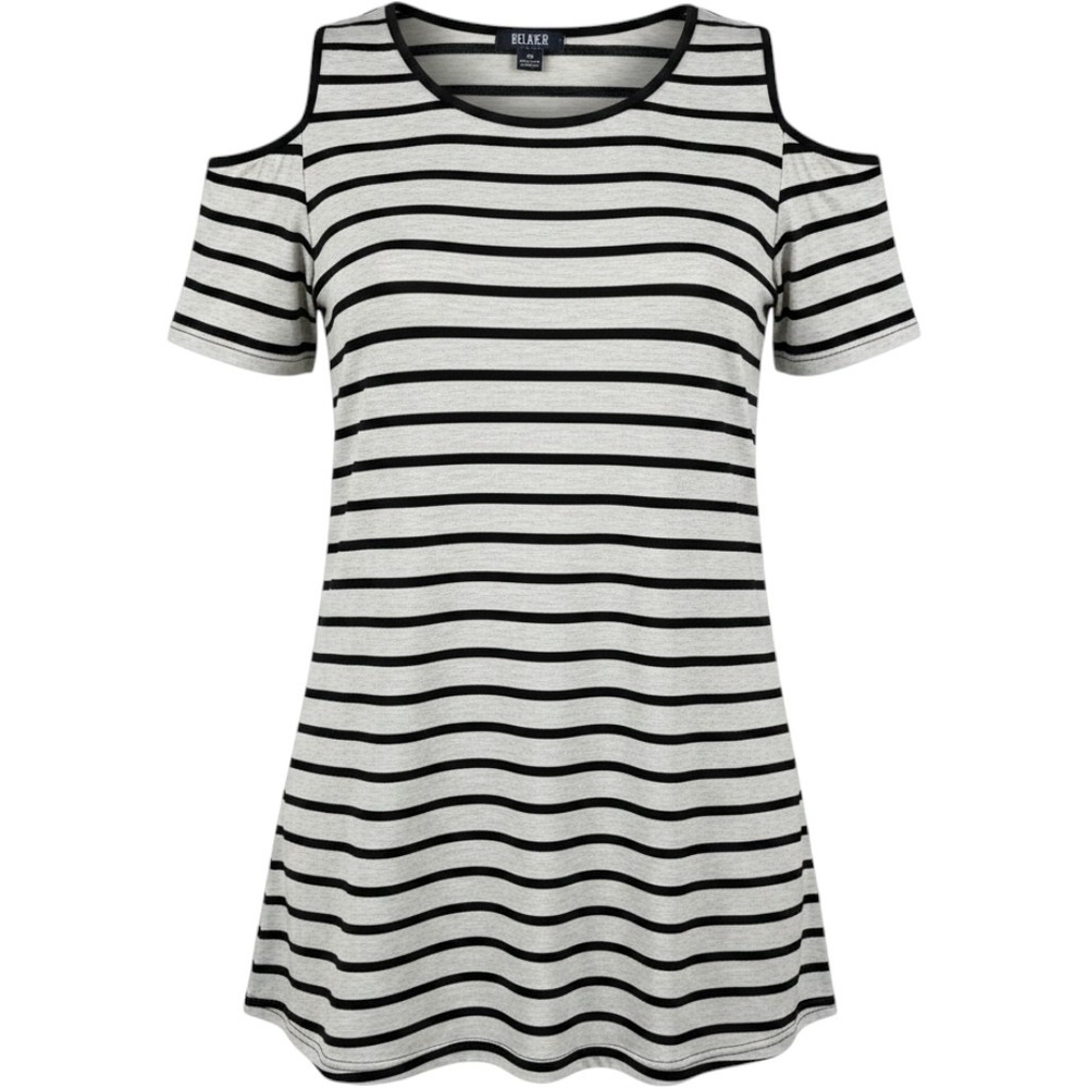 Relaxx by Exist Womens 3X Striped Cold Shoulder A-Line‎ Knit Dress Beige Black
